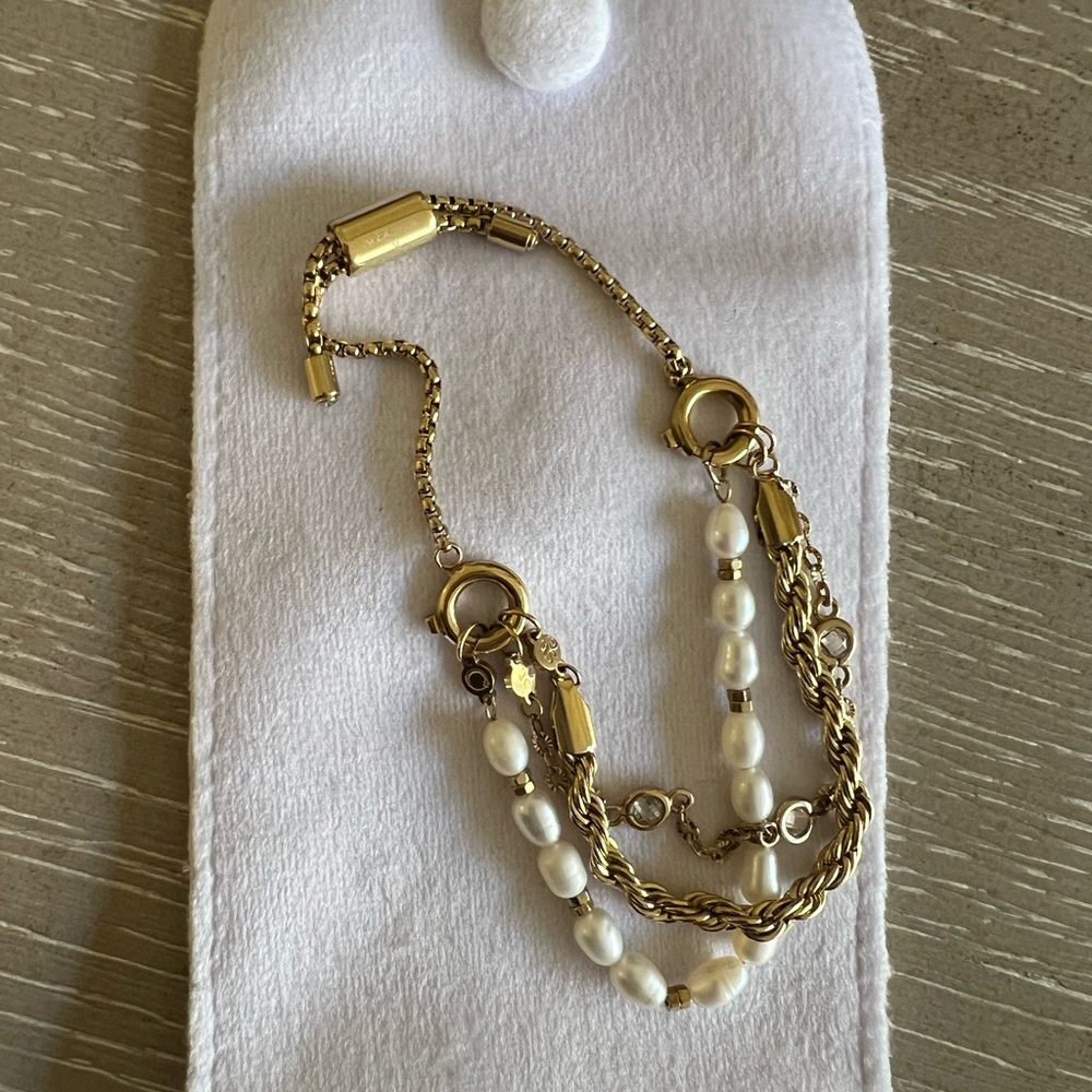 Alex and Ani Gold Chain Bracelet with Pearls